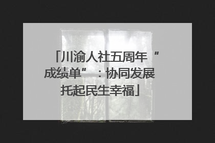 川渝人社五周年“成绩单”：协同发展托起民生幸福